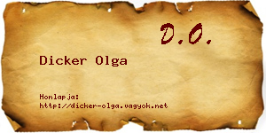 Dicker Olga névjegykártya
